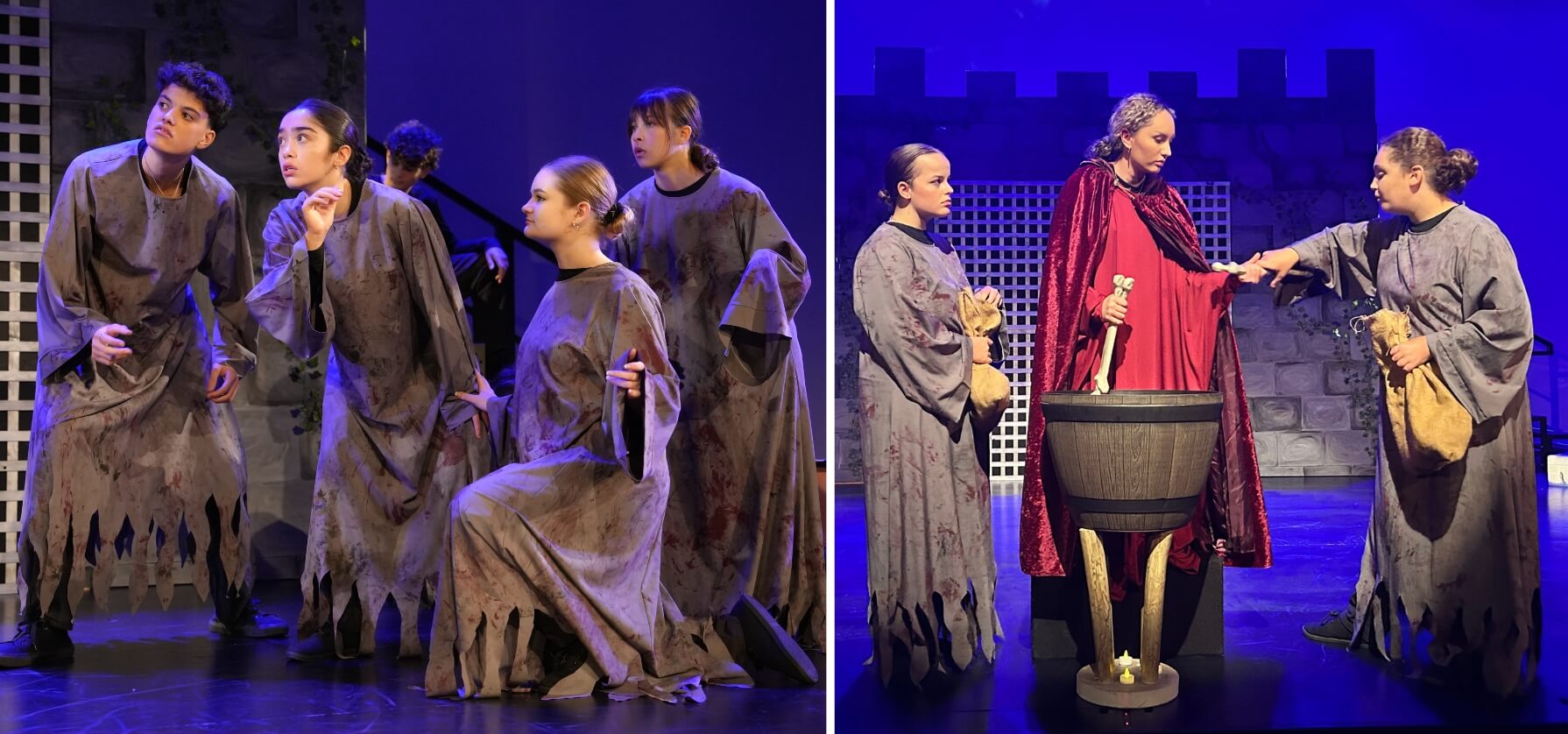 Various Senior College students performing as 'The Witches' 